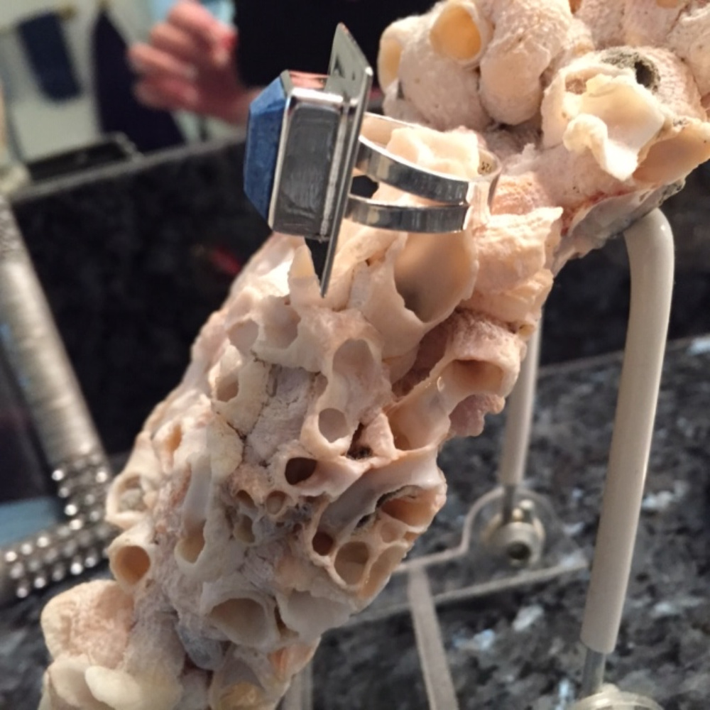 Sterling Silver Contemporary Lapis Statement Ring - image 8